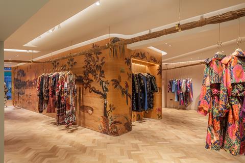 Womenswear on display at Farm Rio, King’s Road, London